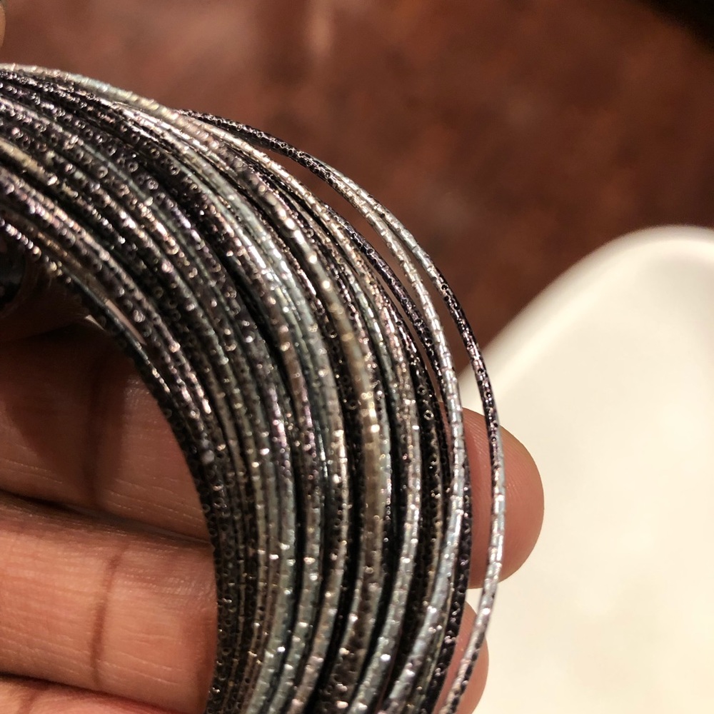 Interlocked Multi Colored Multi Slim Bangles - image 4